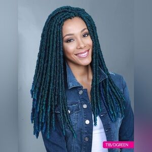 Lot Of 6 Bobbi Boss Bomba Dreadlocks Crochet Faux Soul Locs T1b/DGreen Ombre